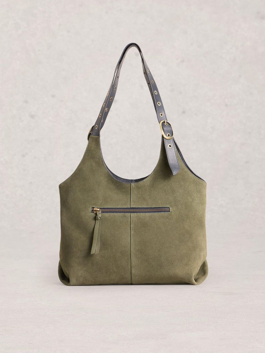 Wildleder Hobo Tasche mit Schnalle