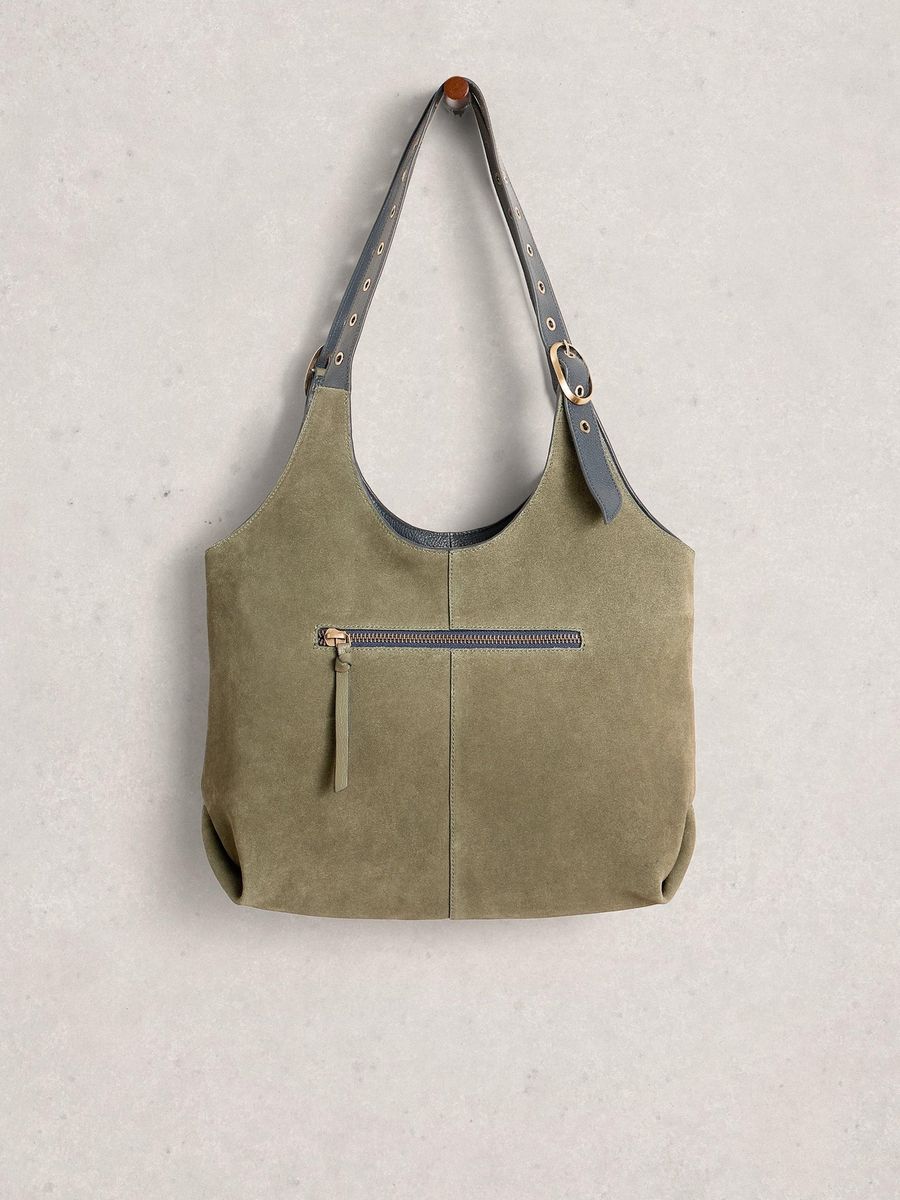 Wildleder Hobo Tasche mit Schnalle