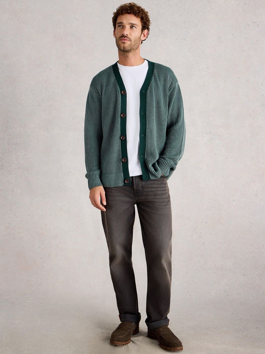 Gestreifte Strickjacke mit Knöpfen