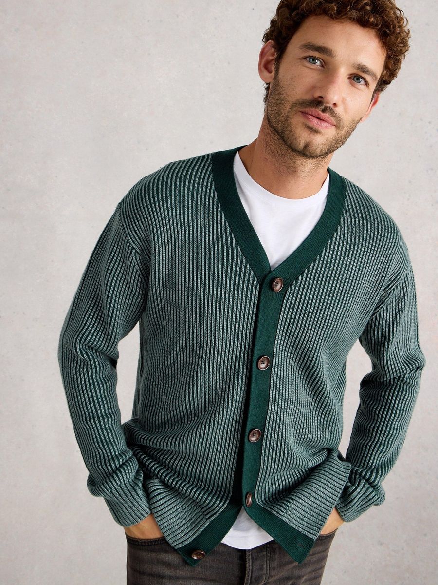 Gestreifte Strickjacke mit Knöpfen
