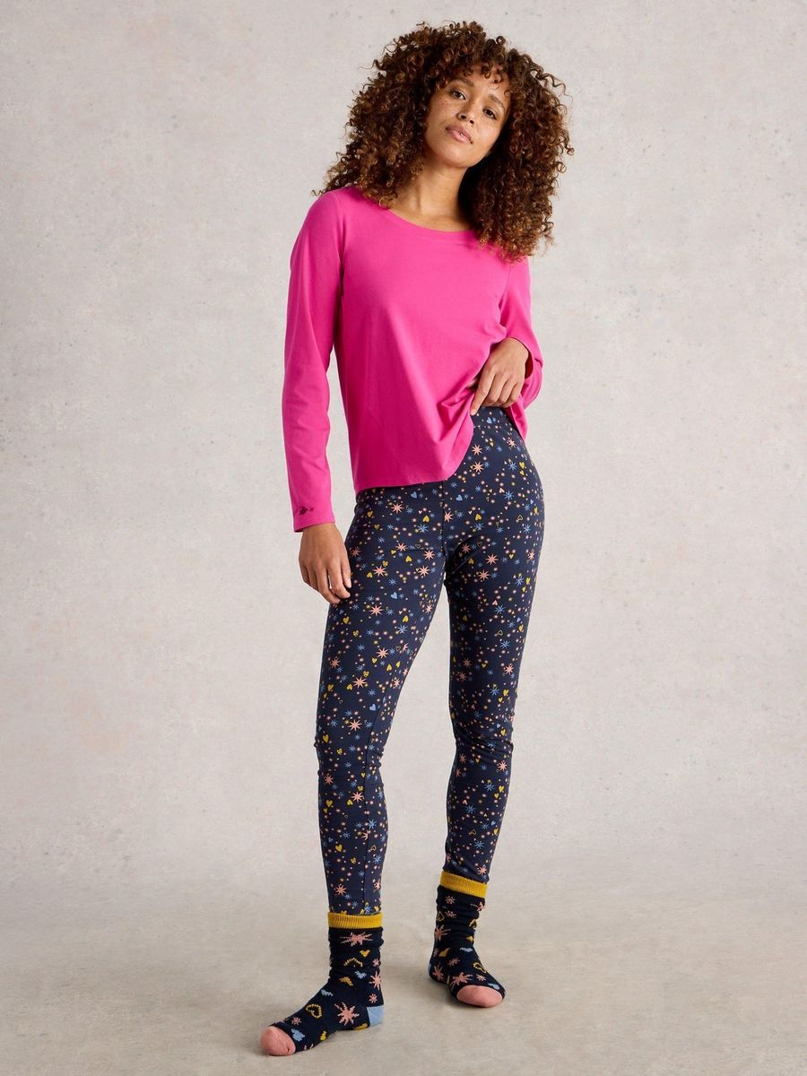 Jersey Leggings aus Bio-Baumwolle mit Print