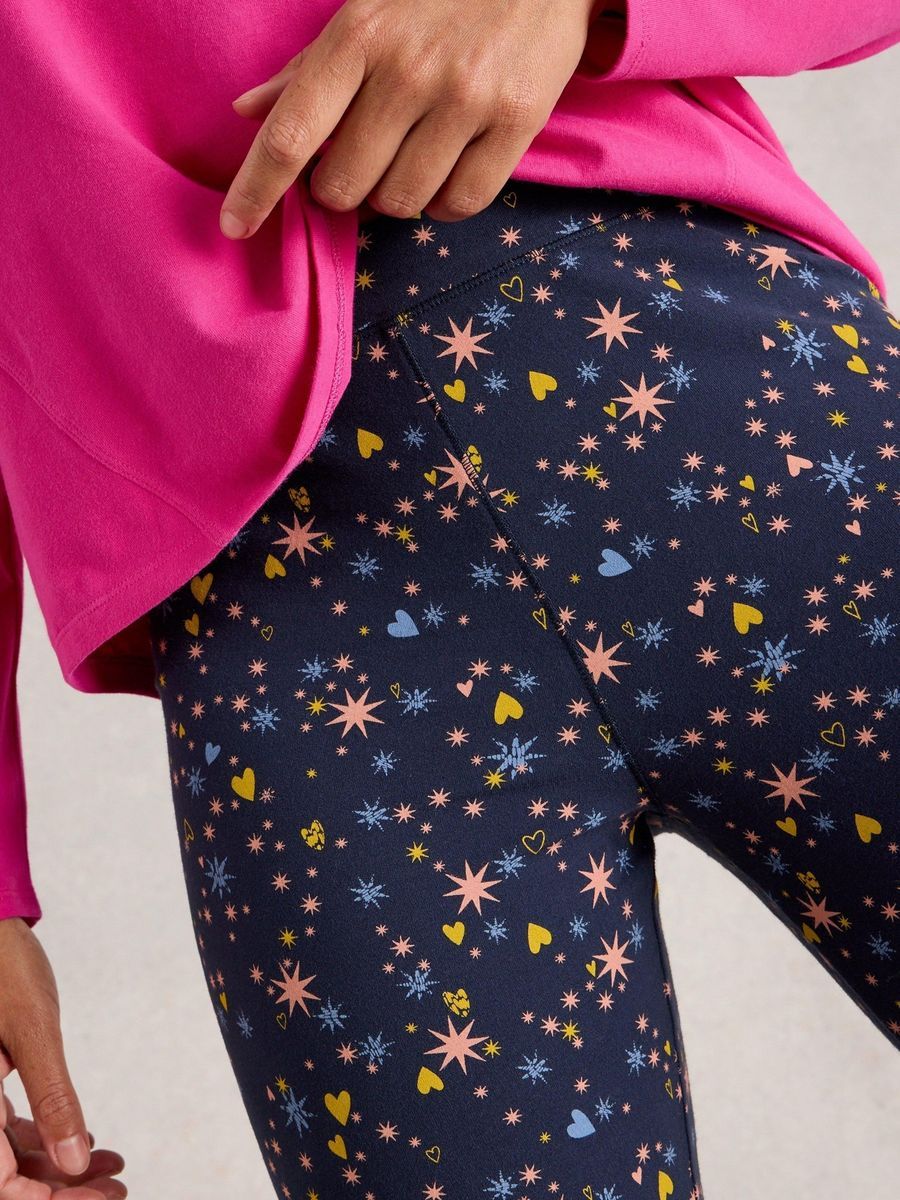 Jersey Leggings aus Bio-Baumwolle mit Print