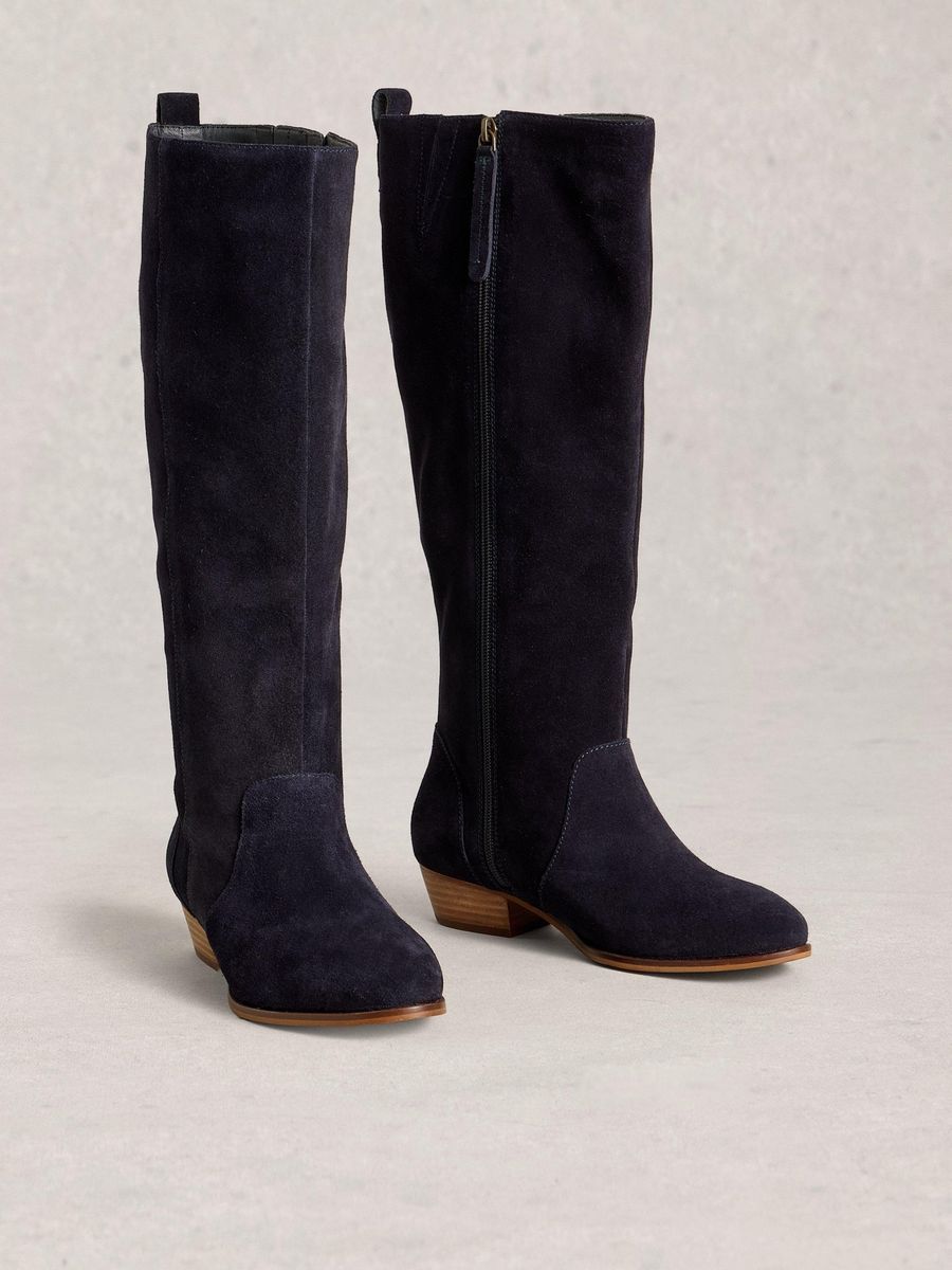 Kniehohe Westernstiefel aus Wildleder