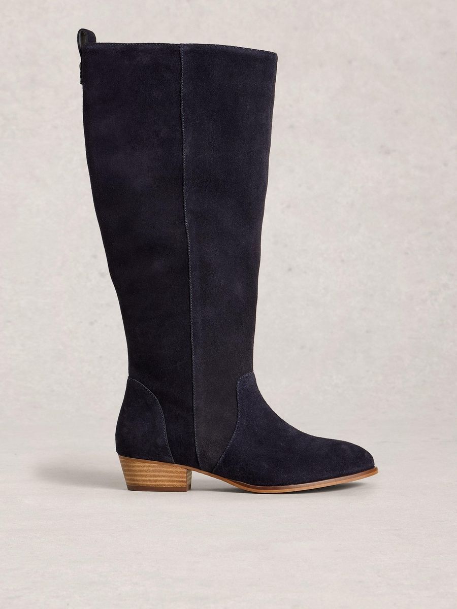 Wildleder Kniehohe Stiefel mit weiter Passform