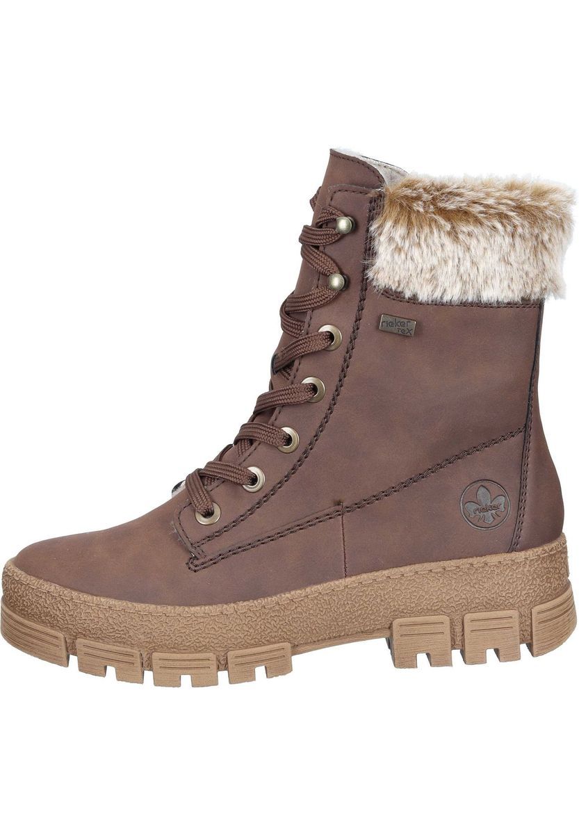 Brauner Schnürstiefel mit Fellstulpe