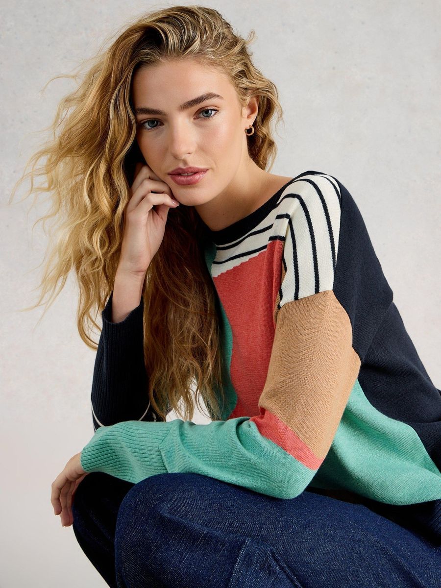 Pullover aus Baumwollmischung mit abstraktem Muster