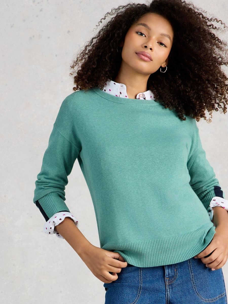 Pullover aus Bio-Baumwollmischung mit Rundhalsausschnitt