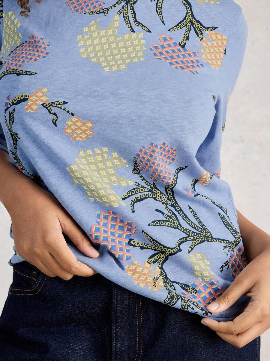 Langarmshirt aus Baumwolle mit Blumenmuster