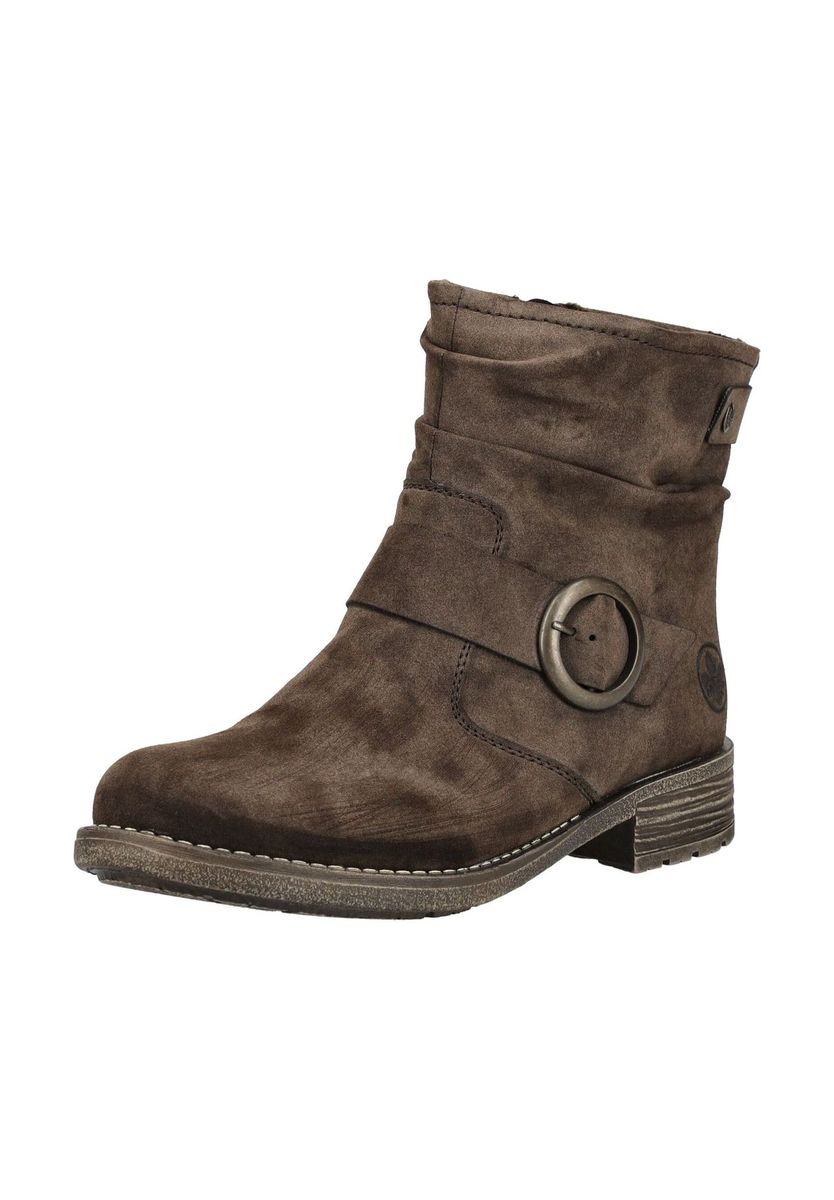 Brauner Wildleder-Stiefelette mit Schnalle