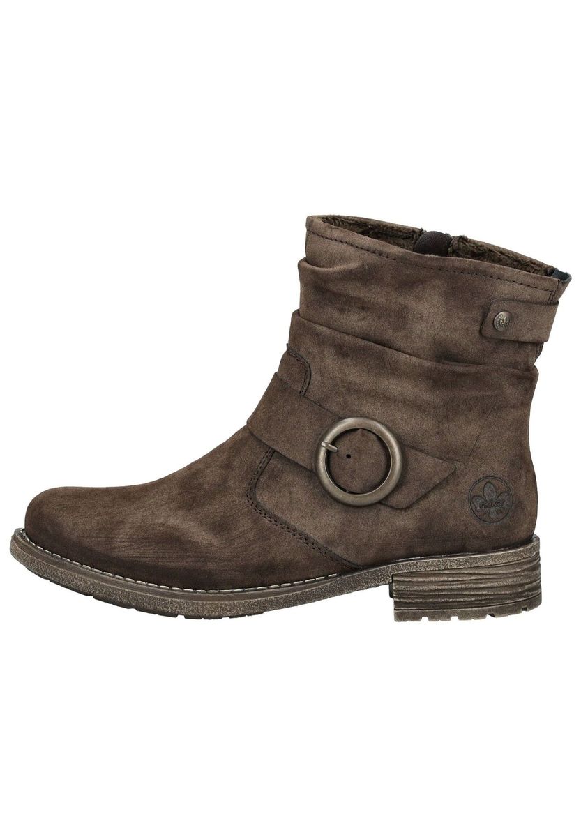 Brauner Wildleder-Stiefelette mit Schnalle
