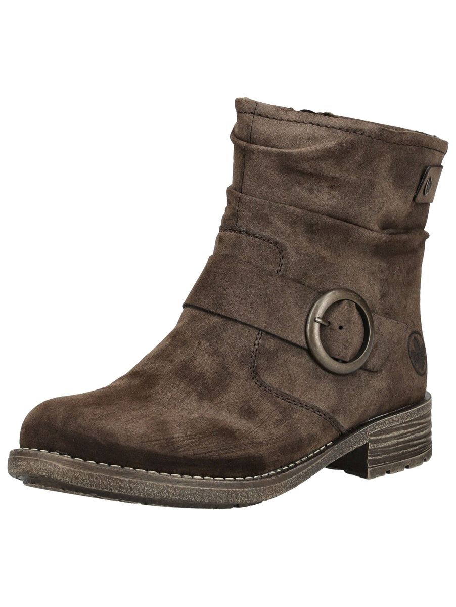 Brauner Wildleder-Stiefelette mit Schnalle