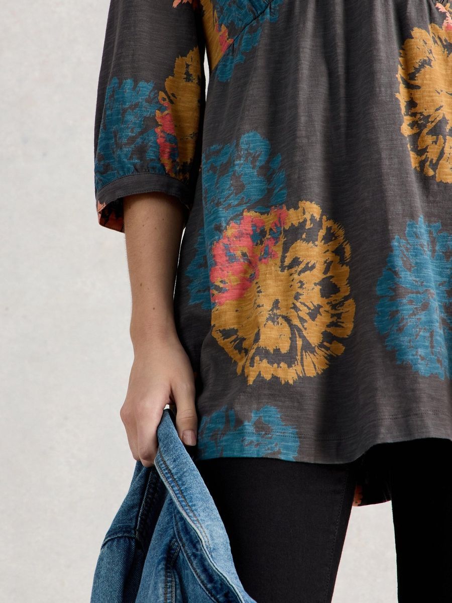 Tunika-Top mit Blumendruck