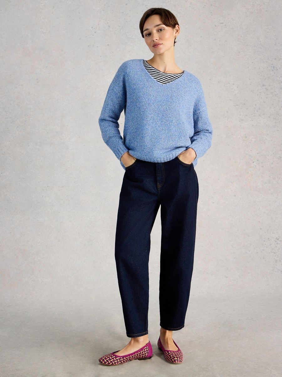 Gemütlicher Strickpullover mit V-Ausschnitt