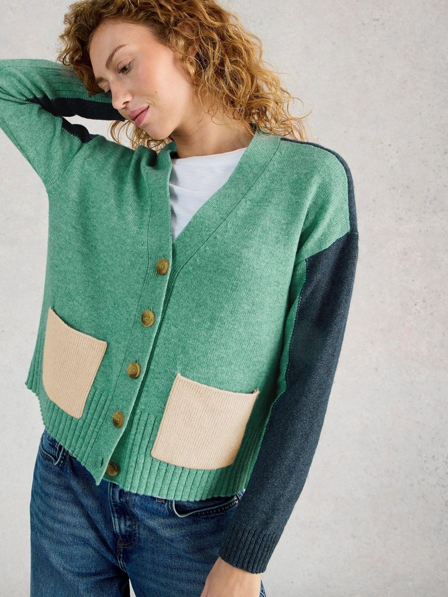 Strickjacke Mary mit Colour-Block-Design