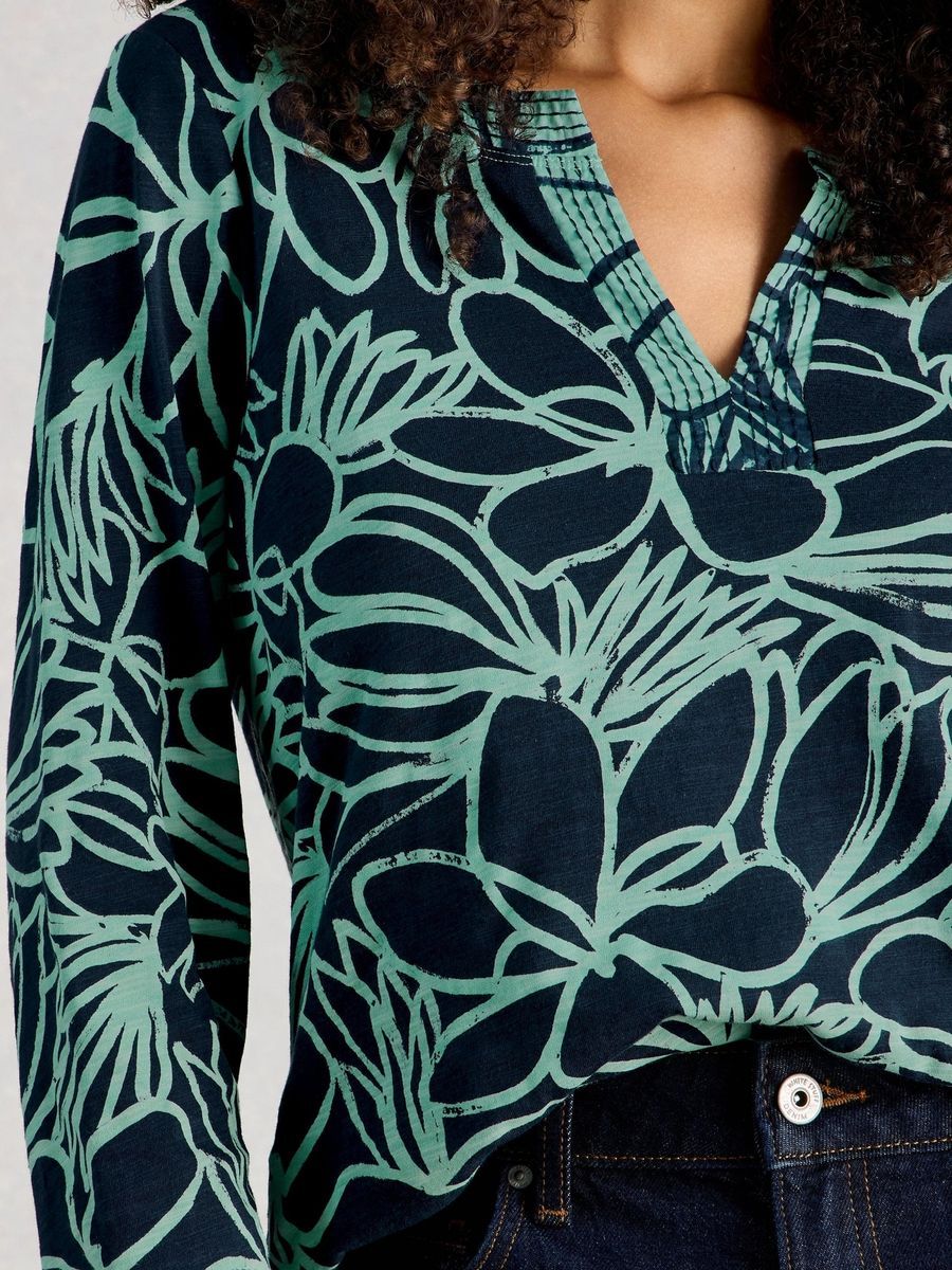 Langarmshirt mit Blumendruck