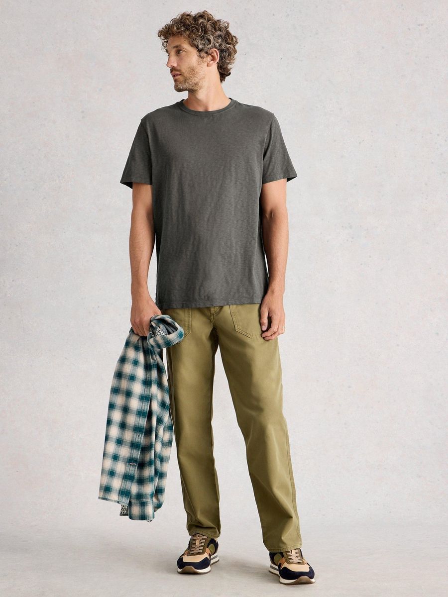 Klassisches Baumwoll-T-Shirt mit gerader Passform