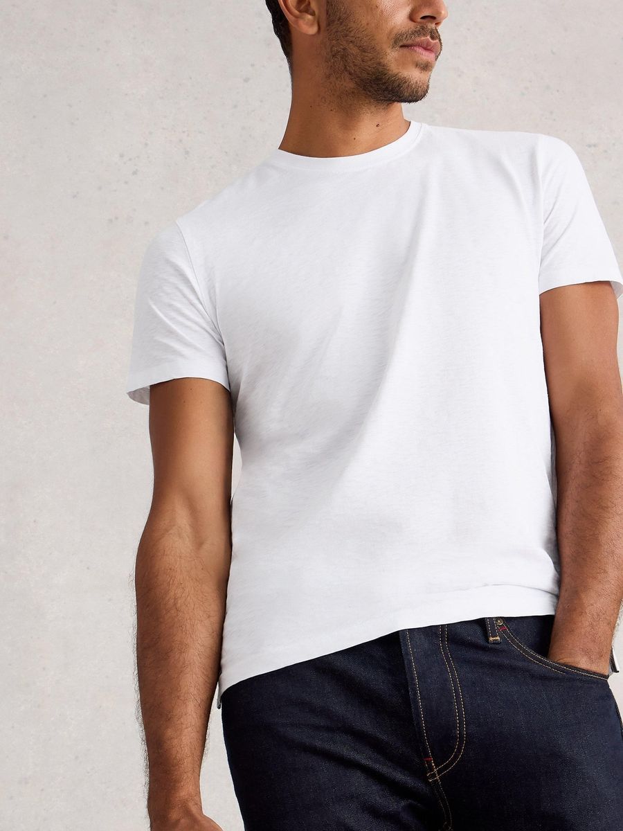 Klassisches Baumwoll-T-Shirt mit gerader Passform