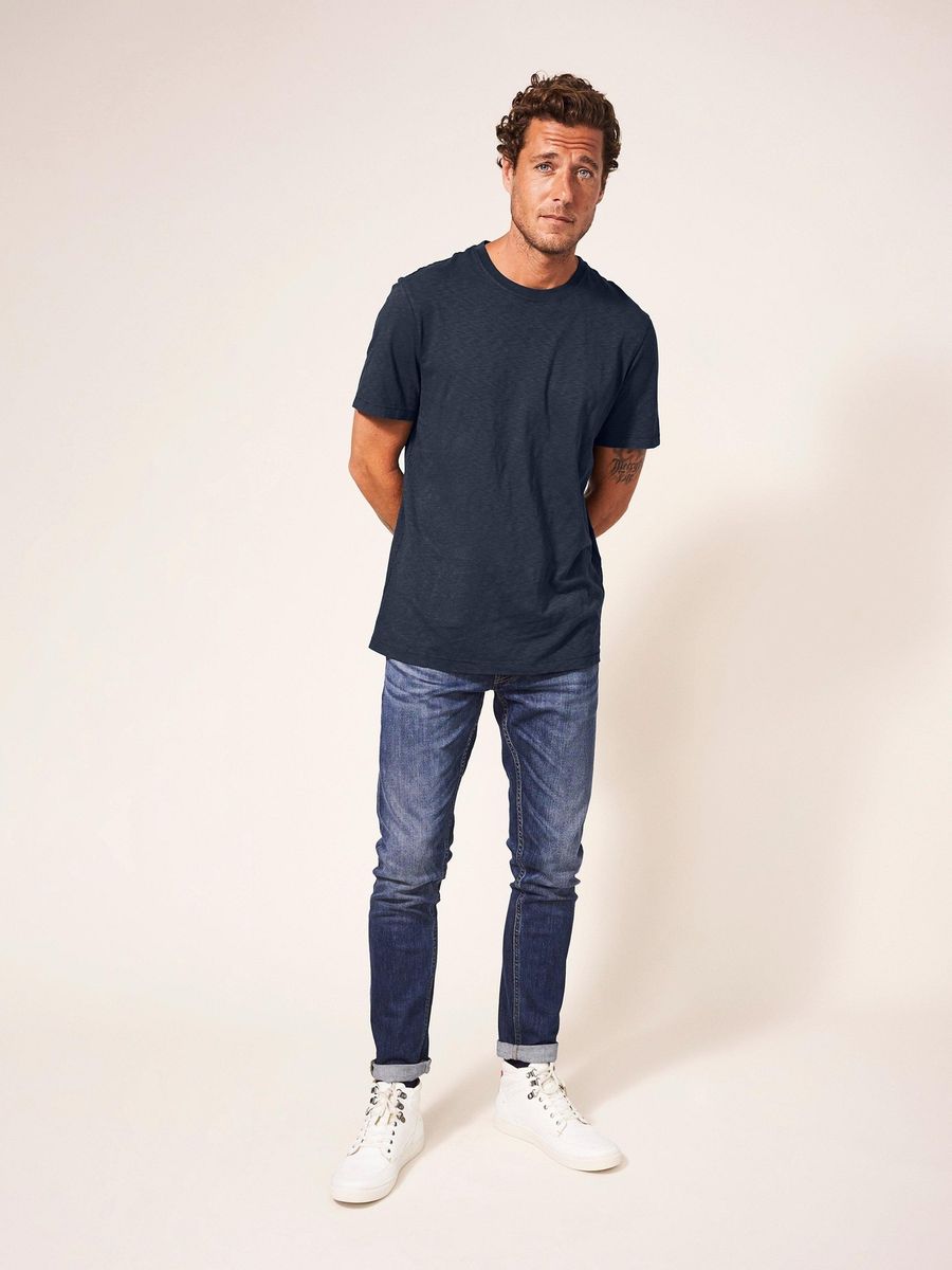 Klassisches Baumwoll-T-Shirt mit gerader Passform