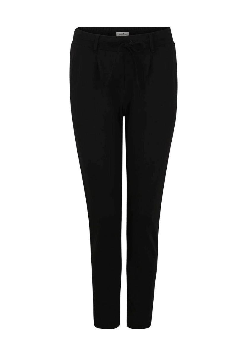Klassische schwarze Hosen mit Kordelzug