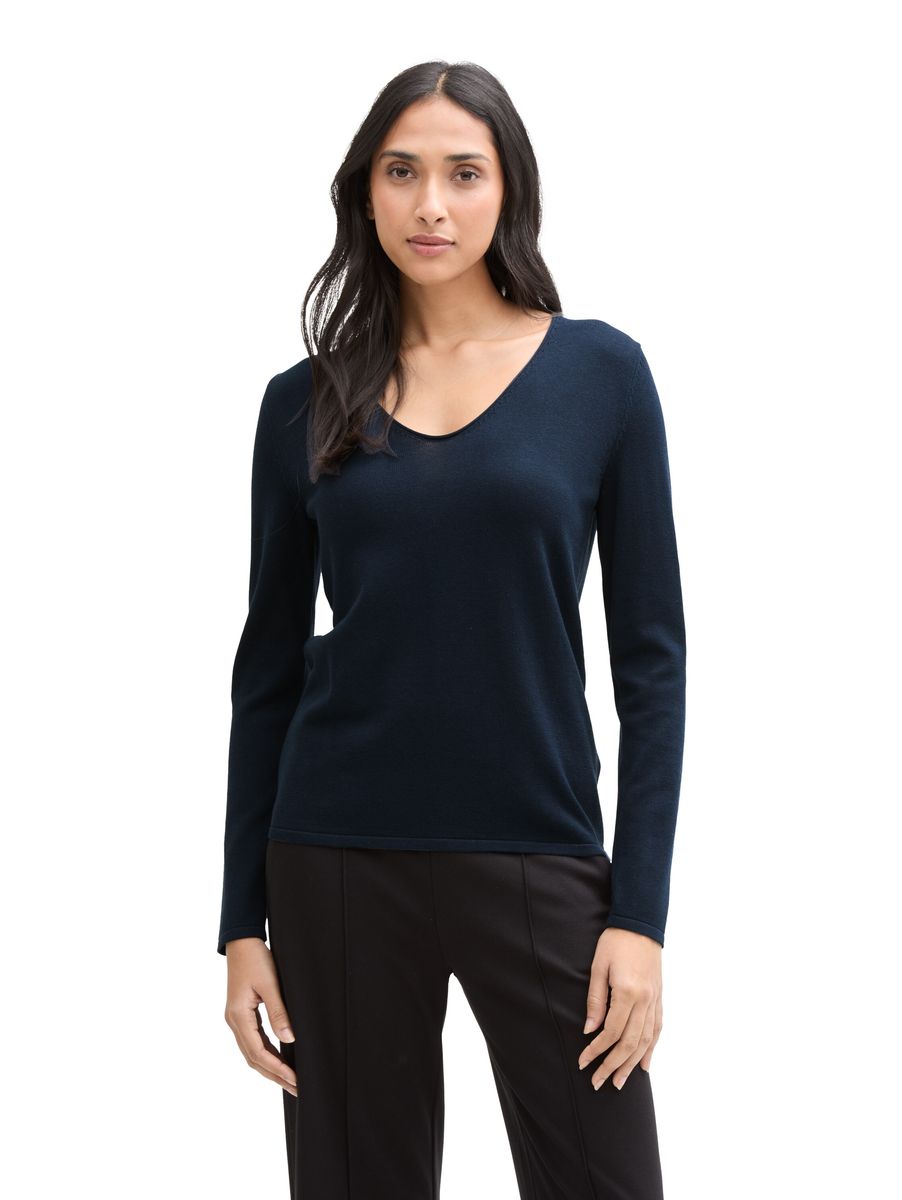 Eleganter Strickpullover mit V-Ausschnitt