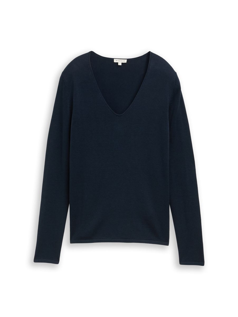 Eleganter Strickpullover mit V-Ausschnitt