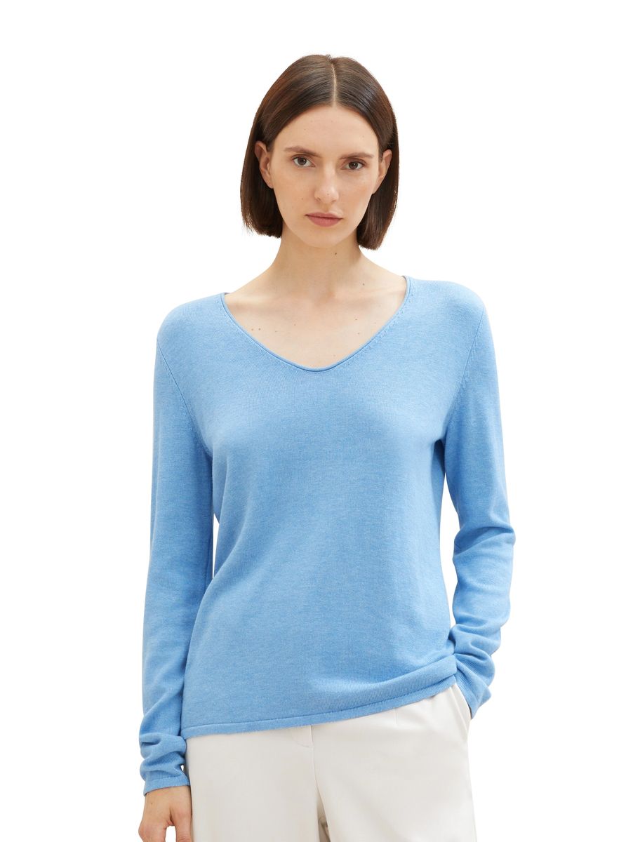 Eleganter Strickpullover mit V-Ausschnitt