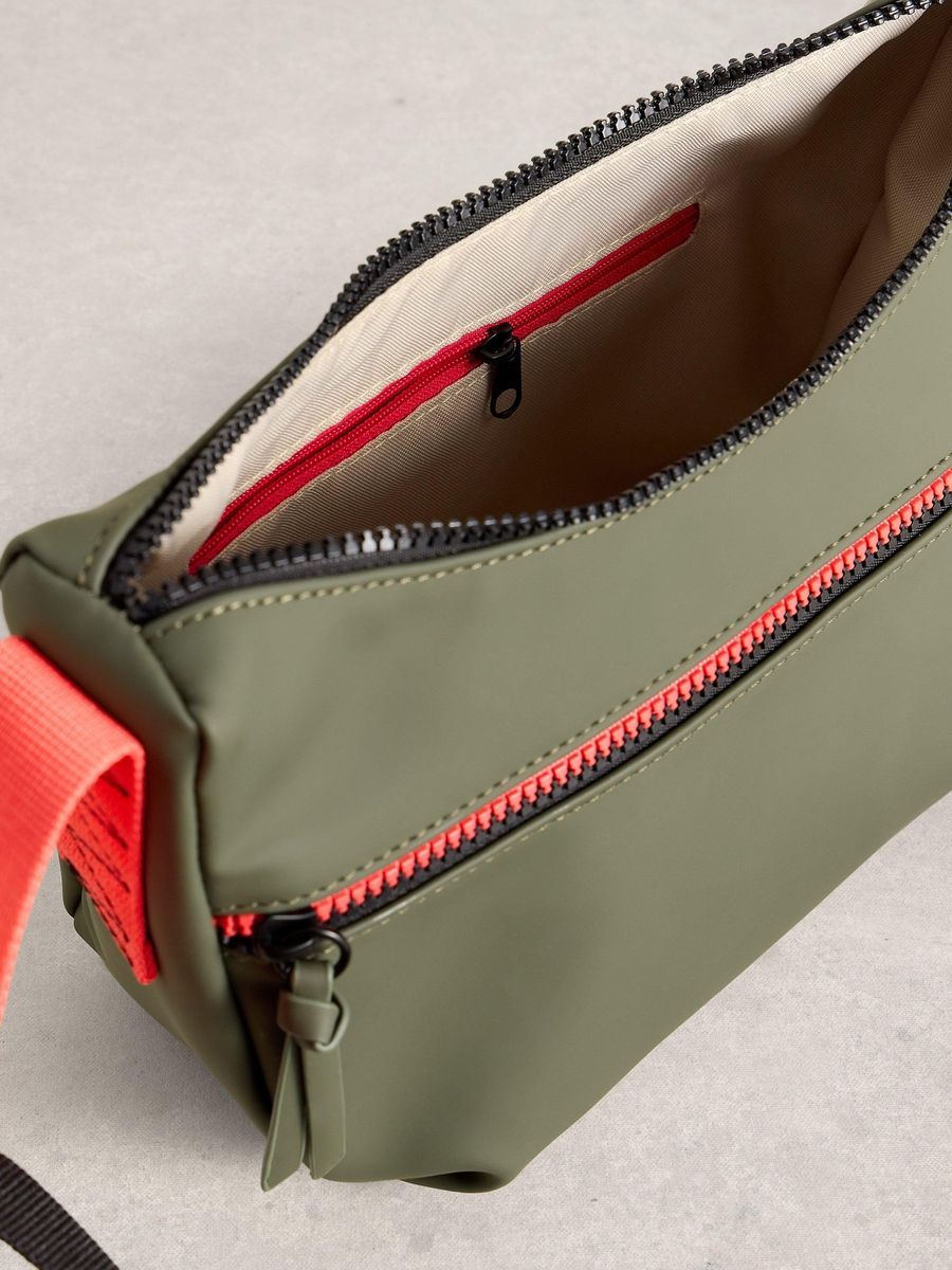 Olivgrüne Crossbody-Kameratasche