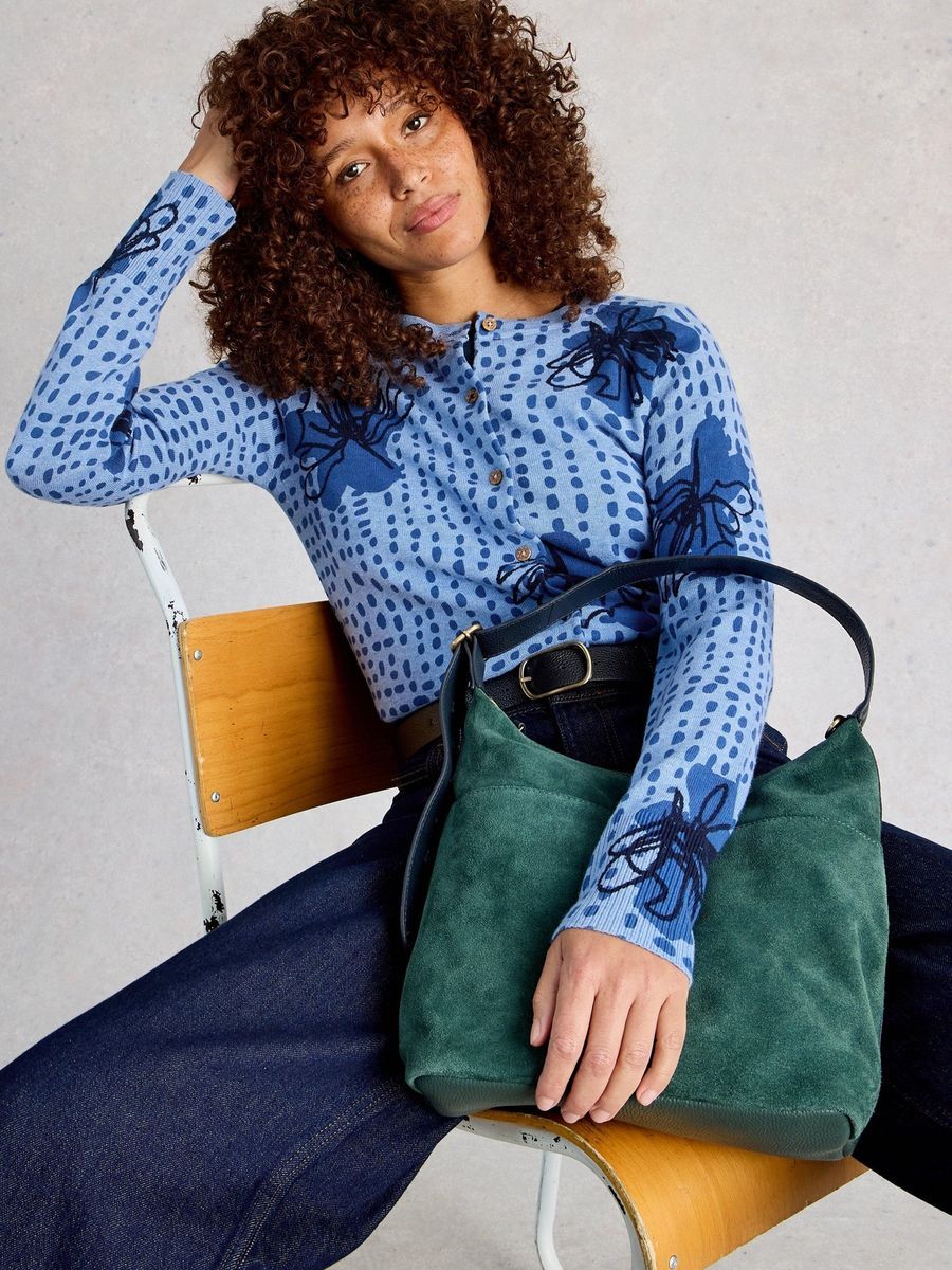 Strickjacke aus bedruckter Bio-Baumwolle