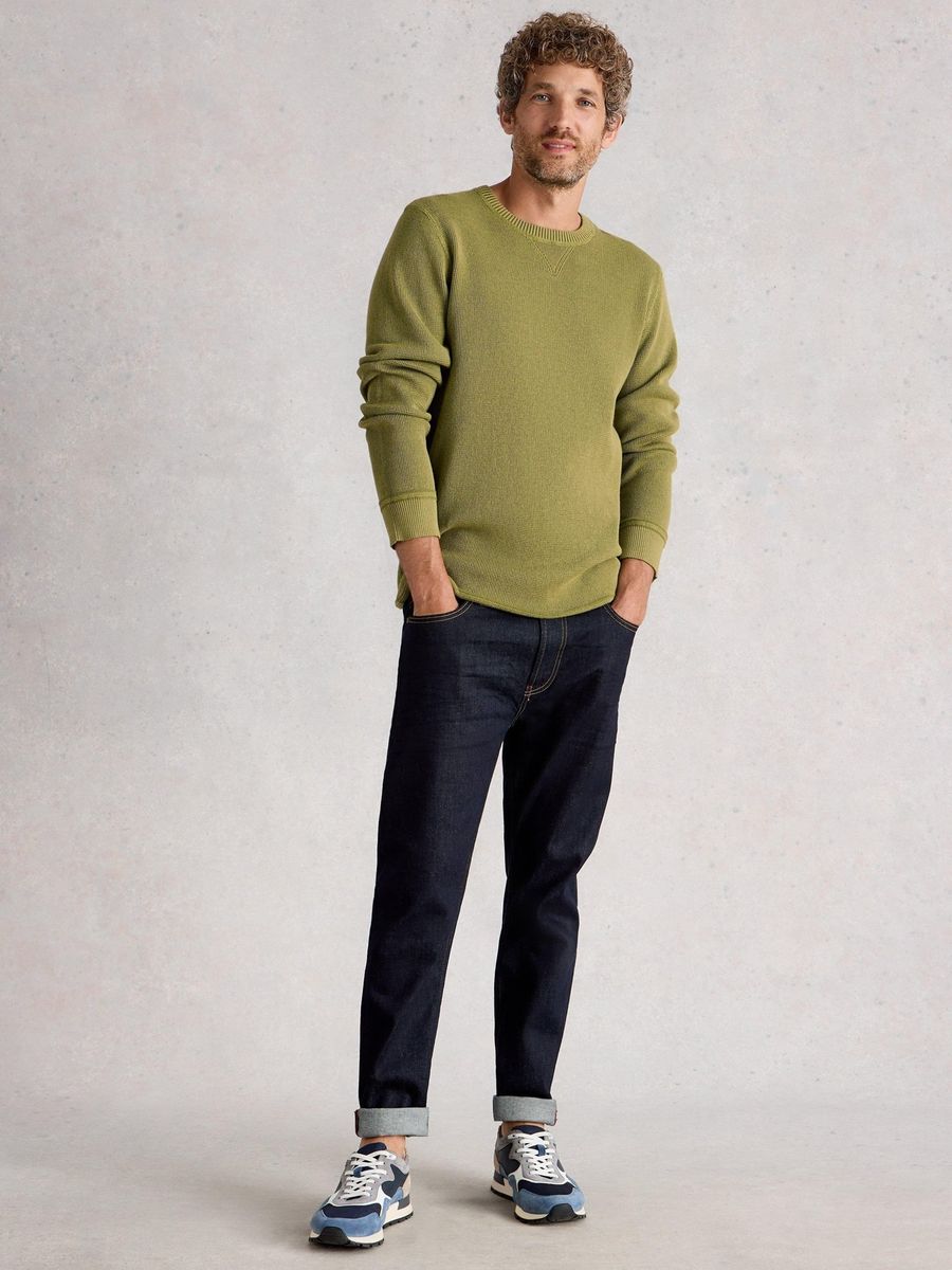 Bio-Baumwoll Strickpullover mit Rundhalsausschnitt