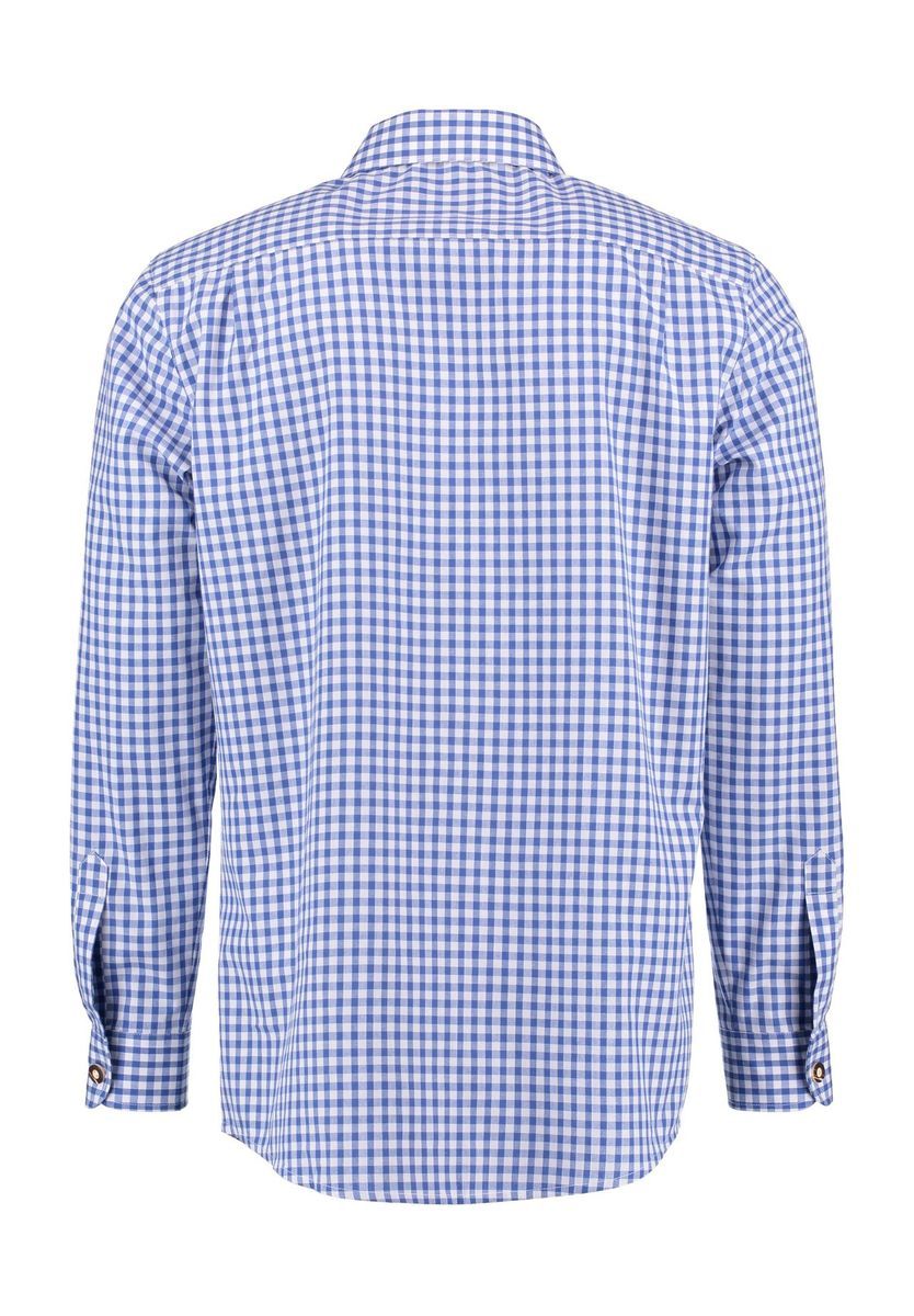 Klassisches blaues Gingham Langarmhemd