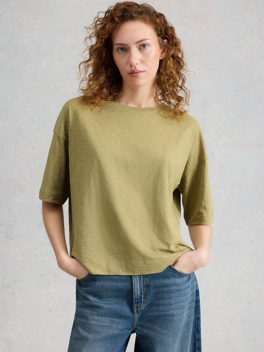 T-Shirt aus Baumwolle mit Boxy-Passform