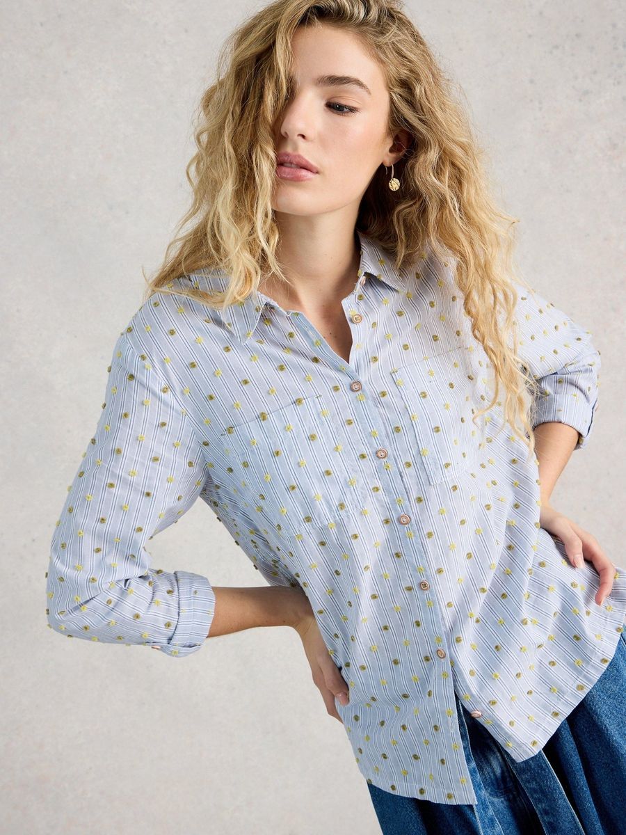 Sophie Bluse aus Bio-Baumwolle mit Knopfleiste