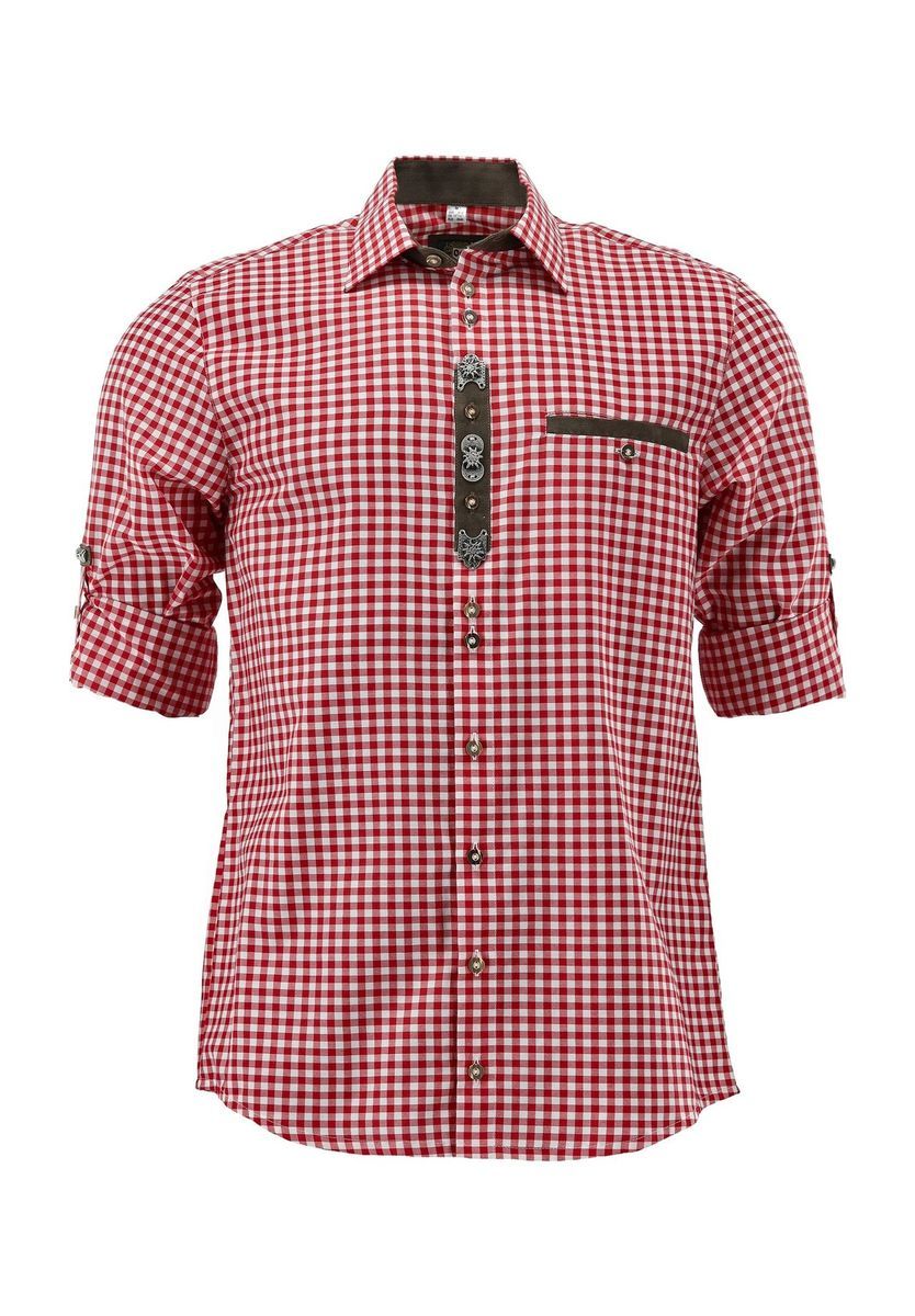 Traditionelles kariertes Hemd mit Roll-Up-Ärmeln