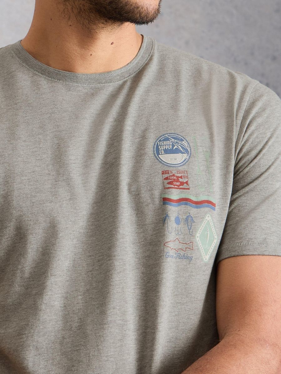 Herren T-Shirt mit Grafikprint und Rundhalsausschnitt