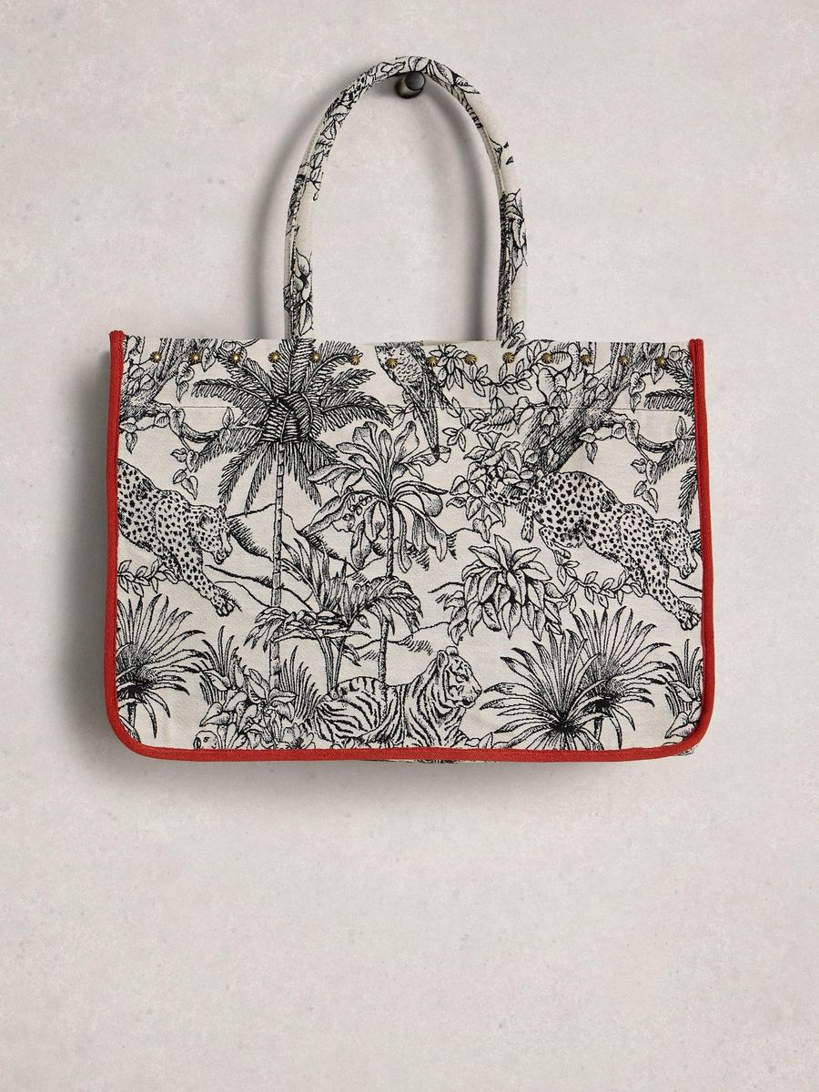 Jacquard Shopper Tote mit Dschungelprint