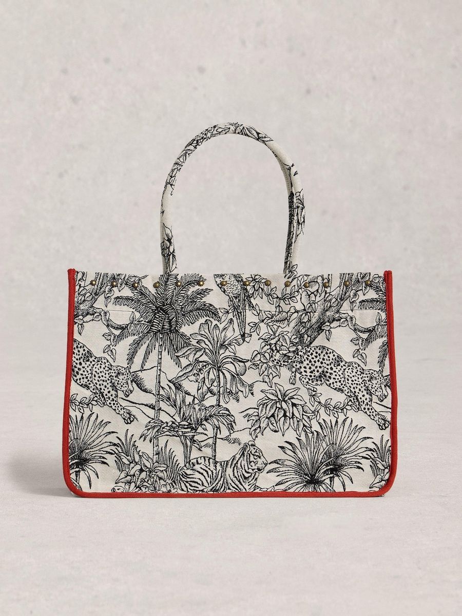 Jacquard Shopper Tote mit Dschungelprint