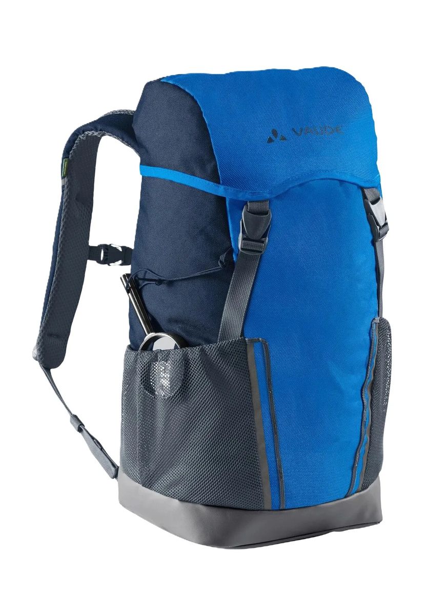 VAUDE Wanderrucksack, Regenhülle, Lupe, Sitzmatte, wasserabweisend, für Kinder, blau, 99