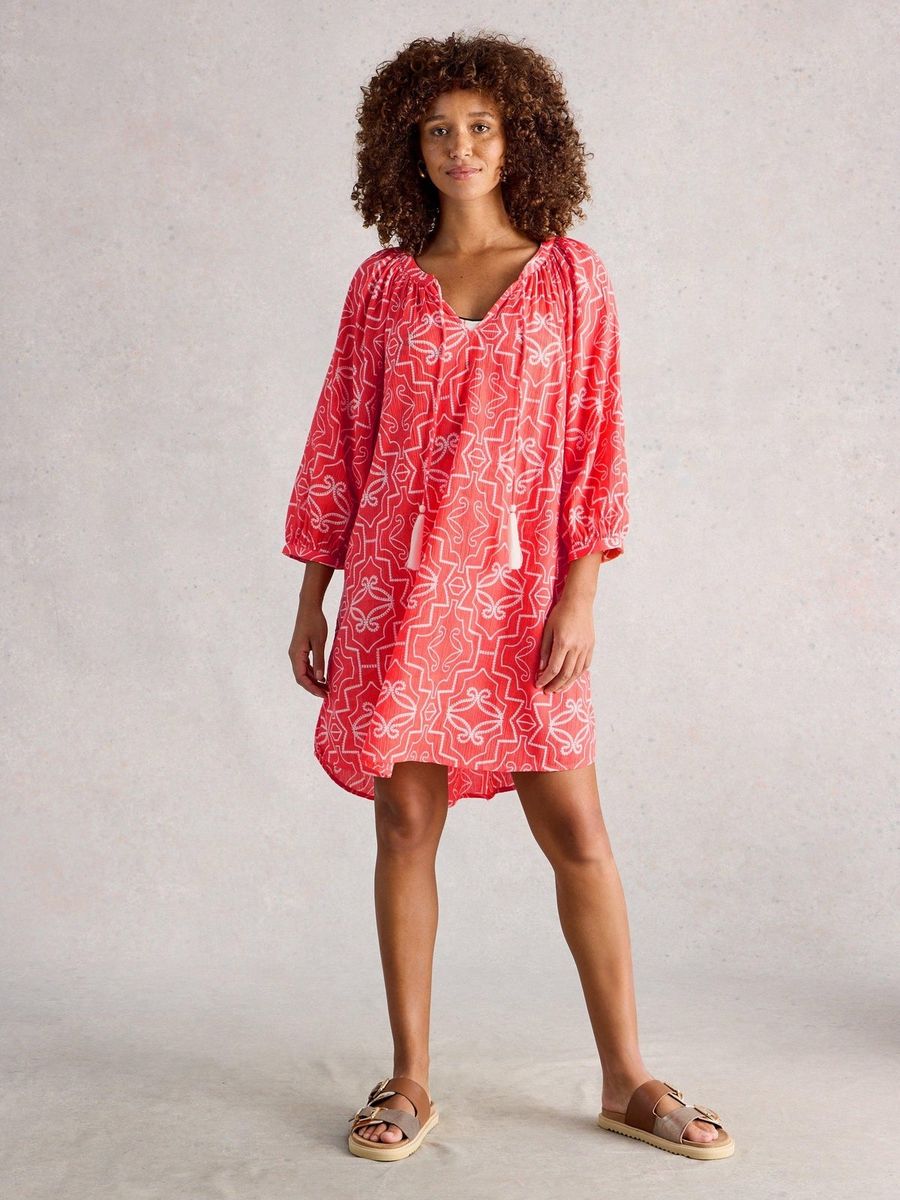 Bio-Baumwoll-Kaftan mit Geometriemuster