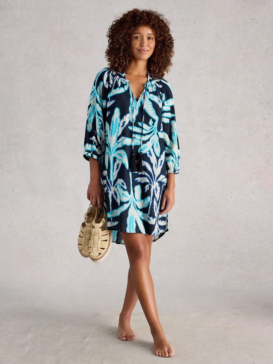 Bio-Baumwoll-Kaftan mit Geometriemuster