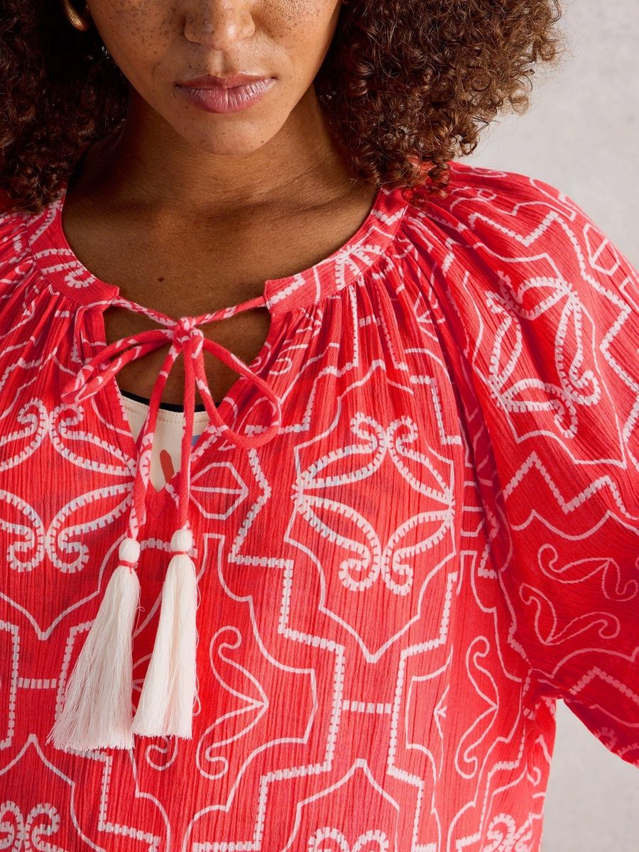 Bio-Baumwoll-Kaftan mit Geometriemuster
