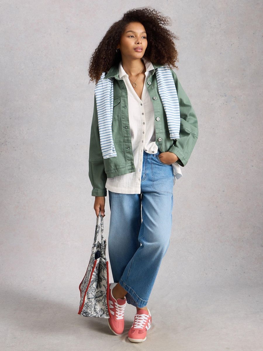Lange Bluse aus Bio-Baumwoll-Gewebe