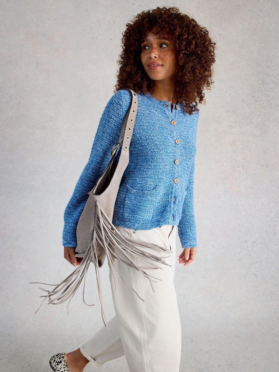 Texturierte Strickjacke aus Bio-Baumwolle