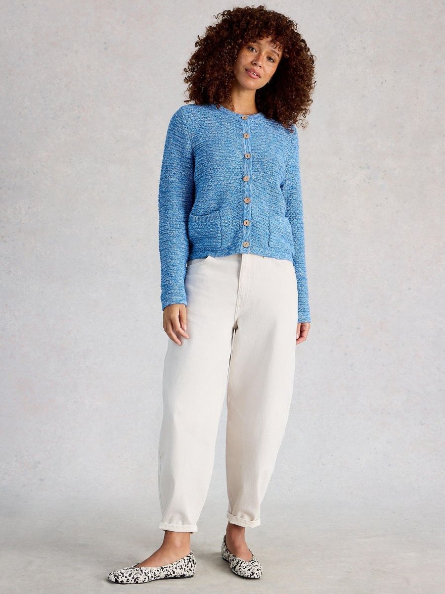Texturierte Strickjacke aus Bio-Baumwolle