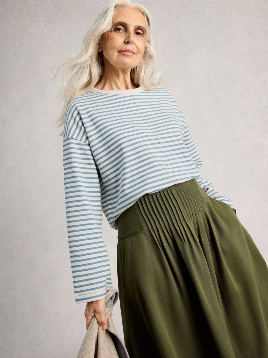 Gestreiftes Langarmshirt aus Baumwolle