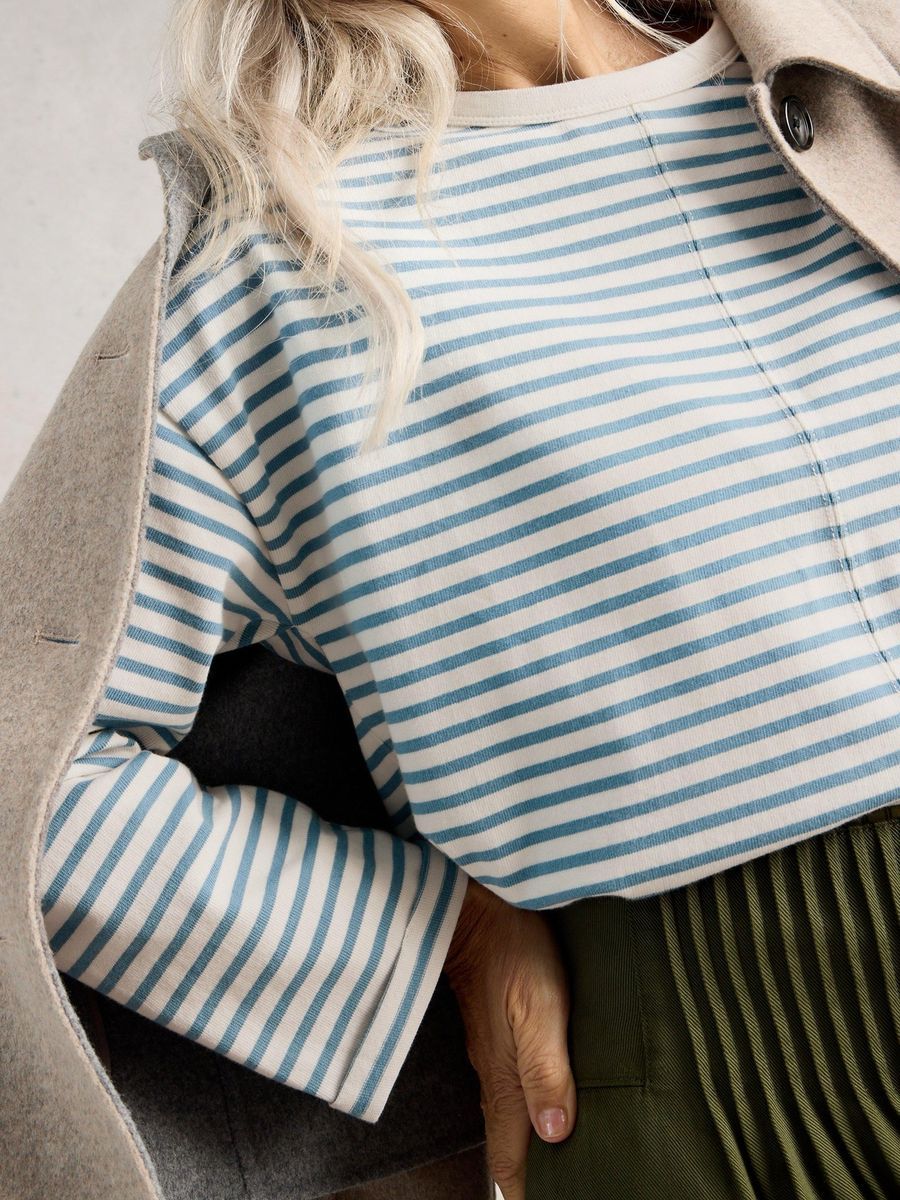 Gestreiftes Langarmshirt aus Baumwolle
