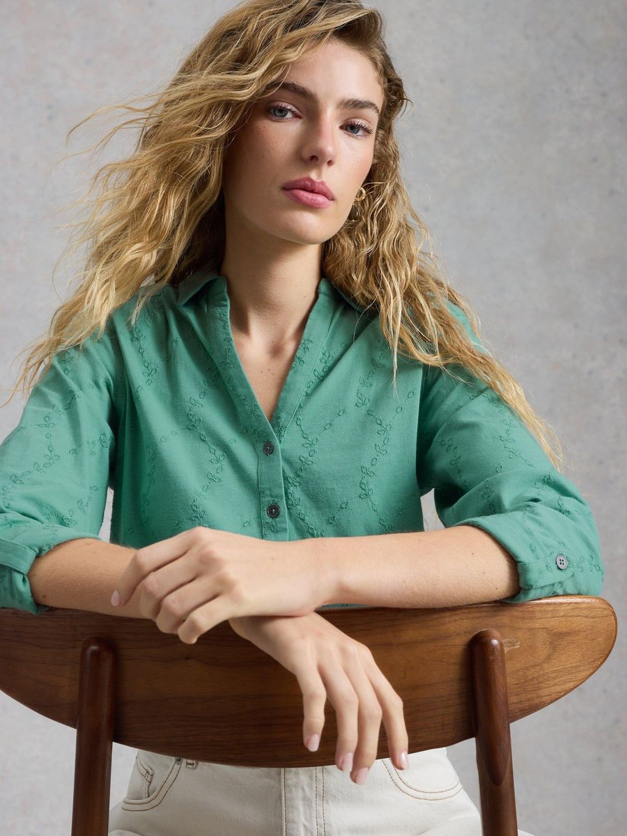 Jerseybluse Annie mit Stickereien