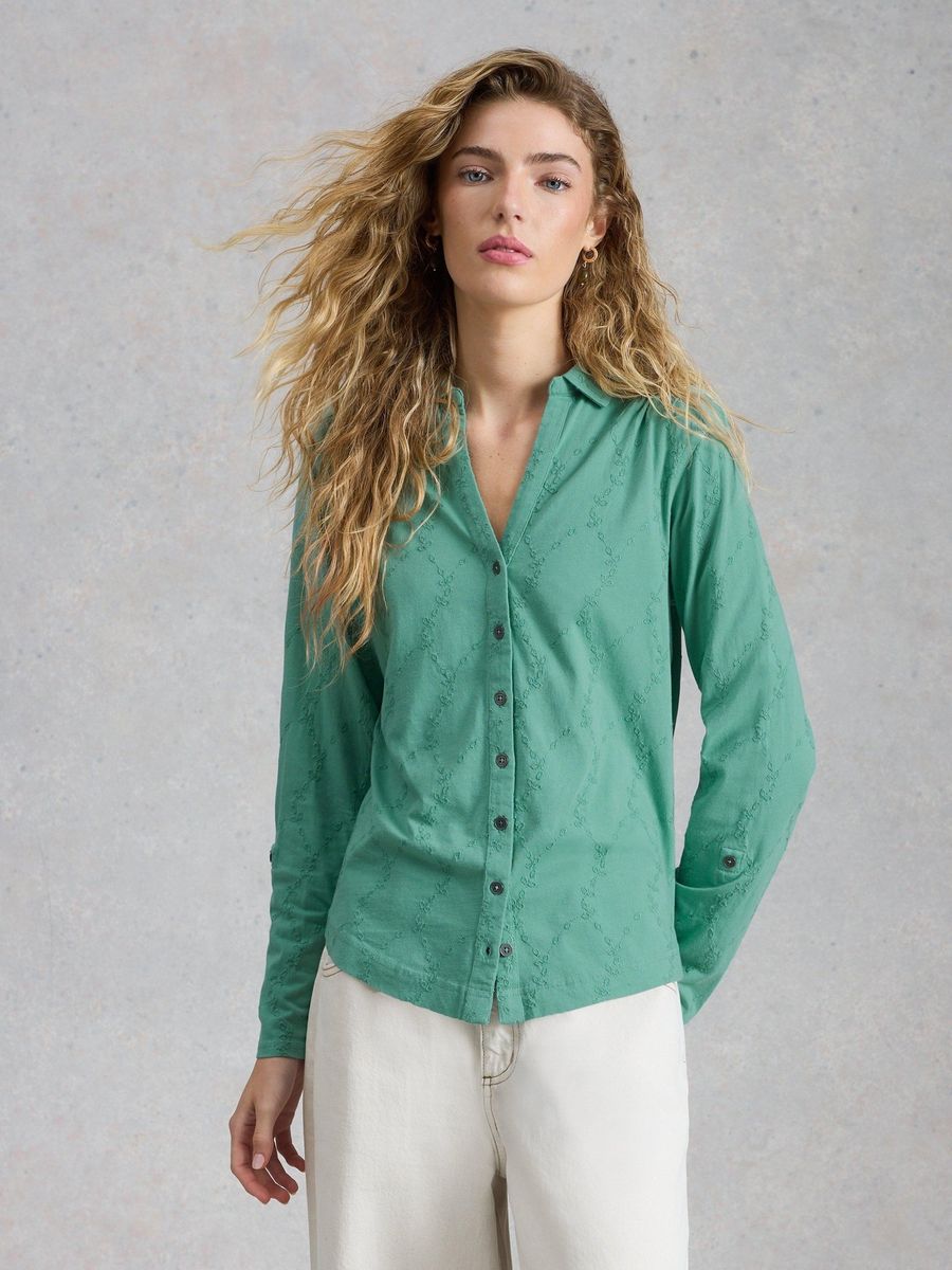Jerseybluse Annie mit Stickereien