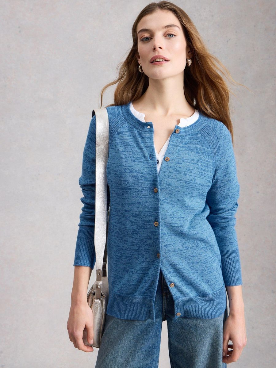 Strickjacke mit Twist-Effekt aus Bio-Baumwolle