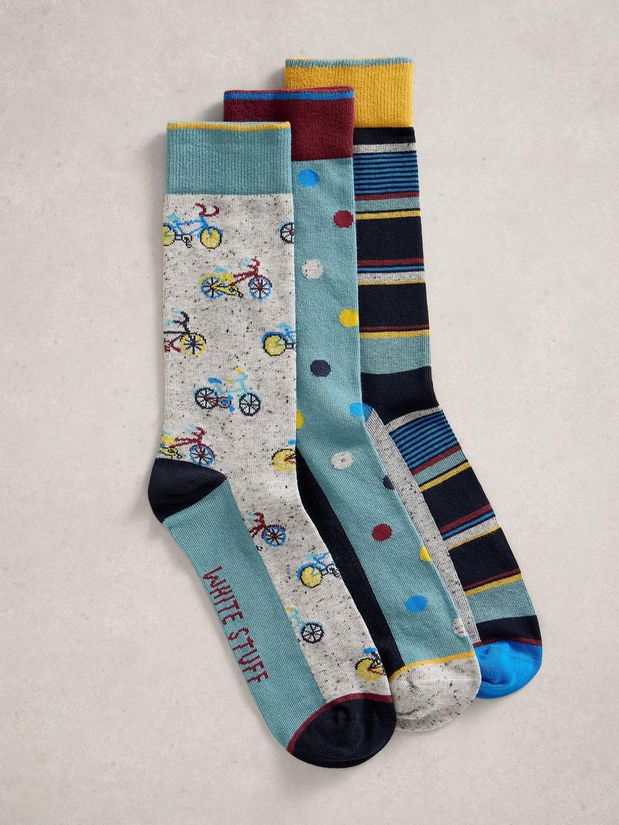 Herrensocken-Pack mit Muster aus Baumwollmischung
