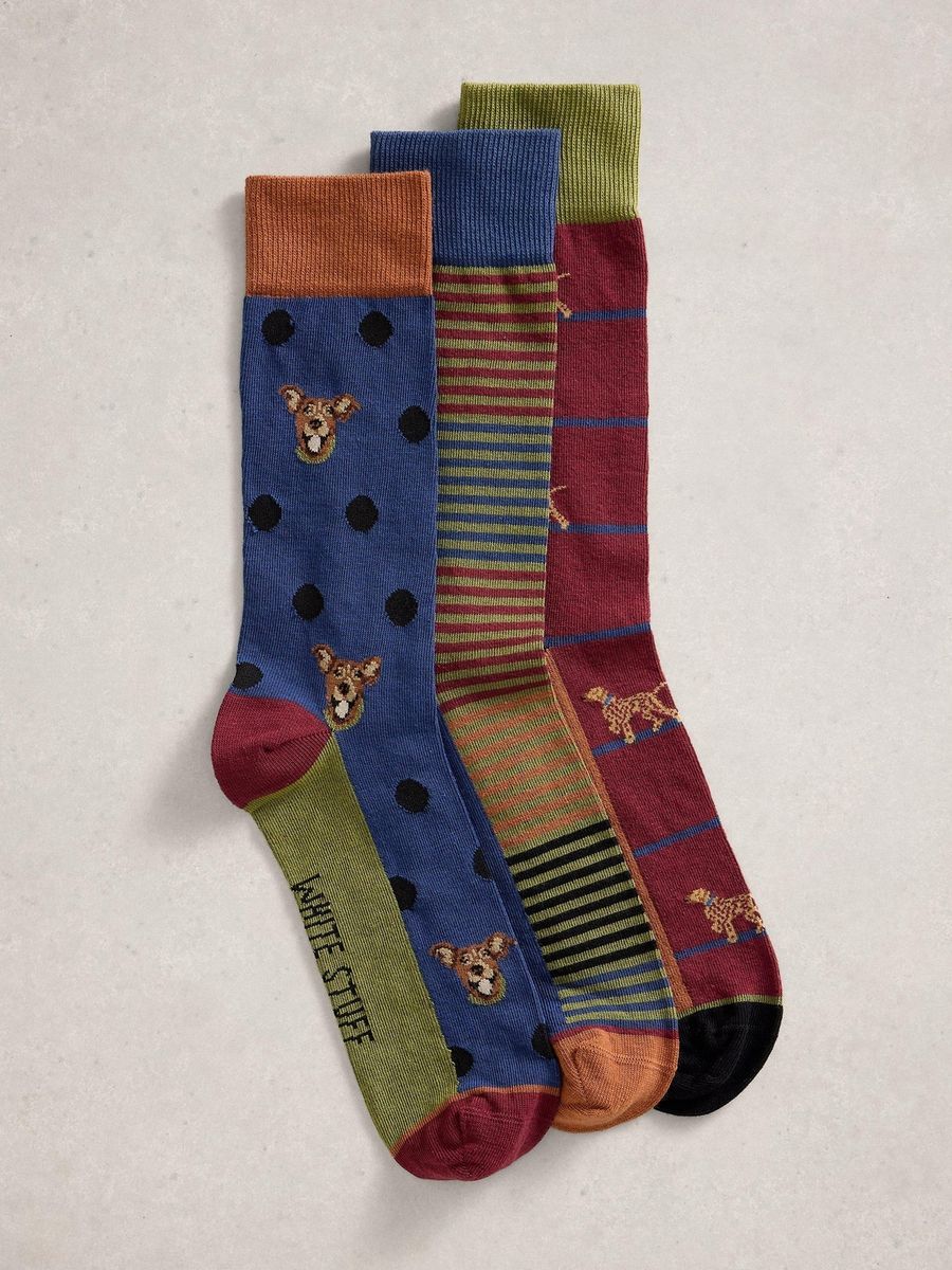 Baumwollmischung Socken Set mit Muster
